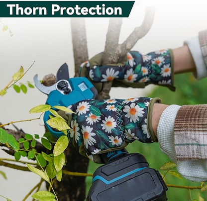 Gardening Gloves for Women, Printed Touchscreen Garden Gloves with Grip, Thorn-Proof Puncture-Resistant Work Gloves