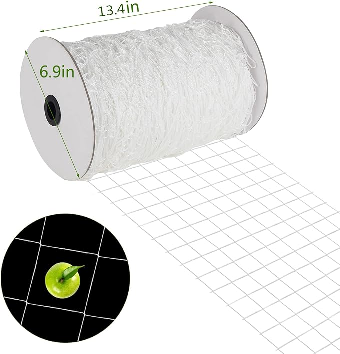 Toolazy Trellis Netting 5 x 750 ft - Heavy Duty Nylon Garden Netting with 6 Inch Mesh, Soft Plant Support Net for Tomatoes, Cucumbers, Peas, Vine Climbing Vegetables, Indoor Outdoor Greenhouse