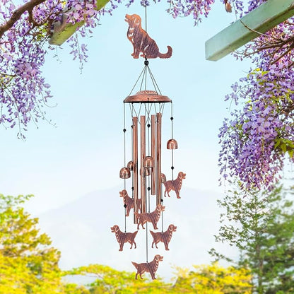 Golden Retriever Dog Wind Chimes for Outside,Dog Gifts for Women Men/Memorial Gift/Sympathy Gift/Birthday Gifts Metal windchimes Outdoors/Indoors,Garden Decor,Patio,Home,Porch,Yard Decorations