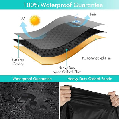 WLEAFJ Chaise Lounge Covers Outdoor Patio Lounge Chair Covers, Heavy Duty Waterproof, Black Durable Patio Furniture - 86L x 34W x 32H inch - 2 Pack