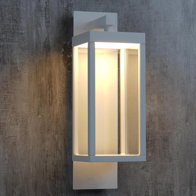 Outdoor Wall Sconce, Exterior Waterproof Wall Lanterns,Modern Black Exterior Light Fixture with Clear Glass Shade, Anti-Rust Outdoor Wall lamp for Patio Front Door Entryway Garage