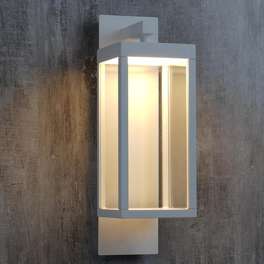 Outdoor Wall Sconce, Exterior Waterproof Wall Lanterns,Modern Black Exterior Light Fixture with Clear Glass Shade, Anti-Rust Outdoor Wall lamp for Patio Front Door Entryway Garage