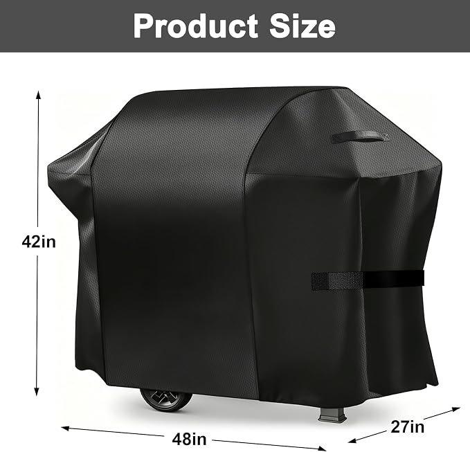 Grill Cover, 48-inch Heavy Duty Oxford Outside Waterproof Grill Covers, Dust-Proof Windproof UV Resistant BBQ Gas Cover Fit Most Brands Char Broil, Weber, Brinkmann, Holland