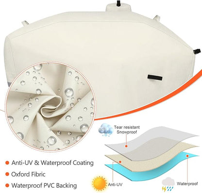 Grill Cover for Camp Chef 24 Pellet Grills, Model DLX 24, SmokePro 24, Woodwind 24 Pro Pellet Grills, PG24, PG24LS, PG24S, PG24SE, PG24LTD, PG24XT, SG24, SmokePro DLX, Anti-UV 600D, Beige