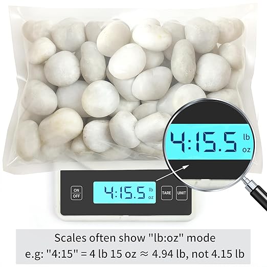 FANTIAN 5 lbs White River Rocks, Polished Pebbles for Indoor Plants, 1-2 inch Decorative White Stones for Plants Vase Aquarium Fish Tank and Outdoor Garden Landscaping Rocks