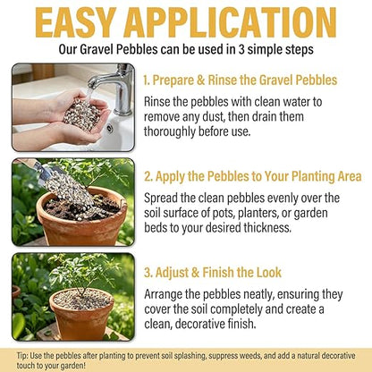 7lb Succulent and Cactus Gravel Pebbles, 1/5 Inch Mixed Color Natural Rocks for Fish Tank, Indoor Plants, Aquarium, Vases, Landscaping