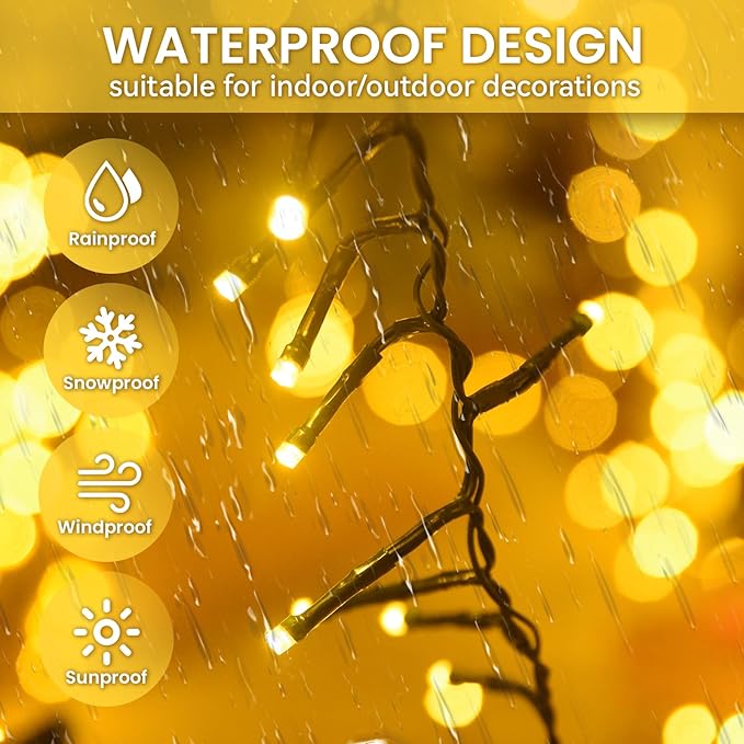 3000 LED Christmas Lights: Twinkle Lights for Christmas Tree - 214FT Fairy Light with Remote - Waterproof Warm White Light Plug in String Light for Bedroom Garland Party