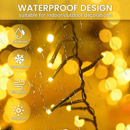 3000 LED Christmas Lights: Twinkle Lights for Christmas Tree - 214FT Fairy Light with Remote - Waterproof Warm White Light Plug in String Light for Bedroom Garland Party