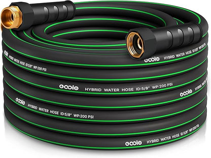 Heavy Duty Garden Hose 35ft, NON-EXPANDABLE Flexible Water Hose, Kink Resistant Lightweight Hybrid Hose, Leakproof Hose Male to Female Fittings