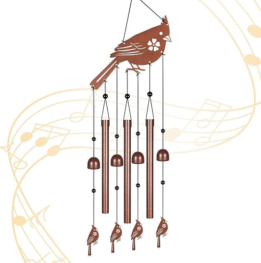 Metals Cardinal Wind Chimes for Outside to Create a Zen Atmosphere Suitable for Outdoor Garden Patio Home Decor,Melodious Melodic Tones Wind Chimes Suitable as A Birthday Gift for Women Mom