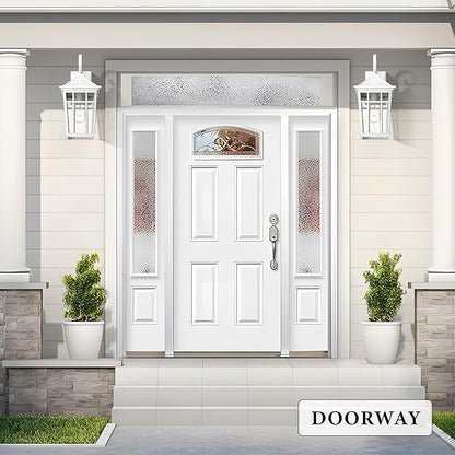 Darkaway Large Outdoor Wall Lights for House, 18inch Exterior Lighting Fixtures Wall Mount Outdoor Porch Lights Waterproof White Outdoor Sconce Lights with Seeded Glass for Patio Hallway Garage