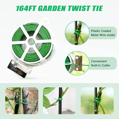 DoCred Cucumber Trellis, 2 Pack Foldable A Frame Trellis for Raised Bed Climbing Plants, Vegetables, Includes Plant Support Clips, Twist Ties, Plastic Ties- Made from PVC-Coated Steel
