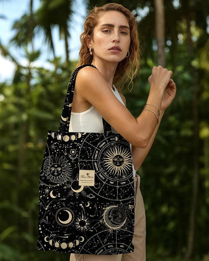 Miss Adola Corduroy Tote Bag for Women - Reusable Totes with Magnetic Buckle & Pocket Aesthetic Design Work Grocery Bags