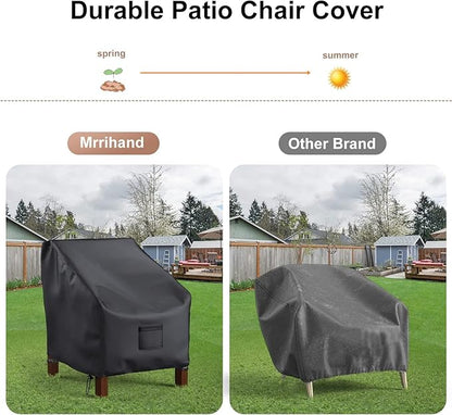 Mrrihand Patio Chair Covers Waterproof, Lounge Deep Seat Cover, Heavy Duty Outdoor Lawn Patio Furniture Covers (35" W x 38" D x 31" H - 2 Pack)