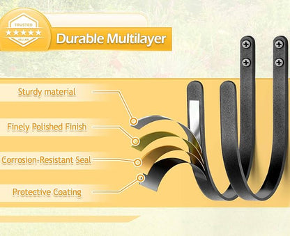 Hose Holders Wall Mount - Heavy-Duty Metal Garden Hose Hanger for Outside - Rust-Proof Hanging Hose Rack Hook Mount for Water Hose (4PCS)
