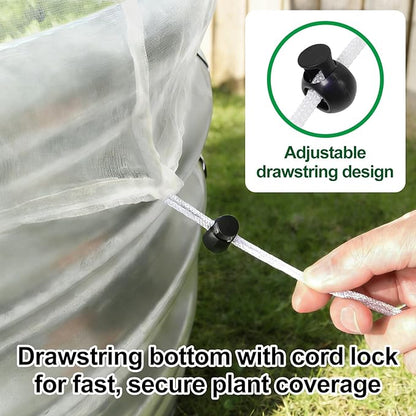 2 Pack Garden Netting for 4x2x1ft Raised Beds, Ultra-Fine Mesh Plant Covers with Drawstring, Bird, Pest & Small Animal Barrier for Vegetables, Fruits & Flowers