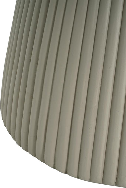Christopher Knight Home Luce 20" Indoor Outdoor Round Top Accent Table, Patio Decorative End Side Table, Lightweight Concrete Garden Stool for Patio Living Room Balcony & Garden Decor, Sand Gray