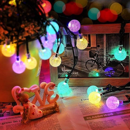 Toodour Solar String Lights Outdoor, 36ft 60 LED Globe String Light with 8 Mode, Waterproof Crystall Ball Lights Solar Patio Lights for Garden, Lawn, Patio, Gazebo, Yard, Outdoor Decor - Multicolor