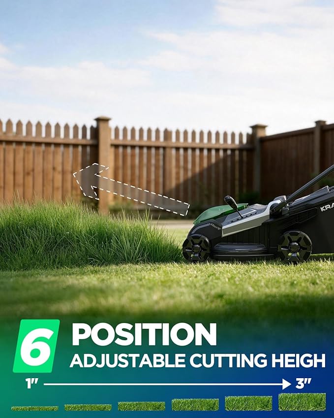 18" Electric Lawn Mower, 40V Cordless Lawn Mower with 2x5.0Ah Batteries, Brushless Motor, 2-in-1 Mulching & Bagging, 6-Position Height Adjustment, for Small to Medium Yards