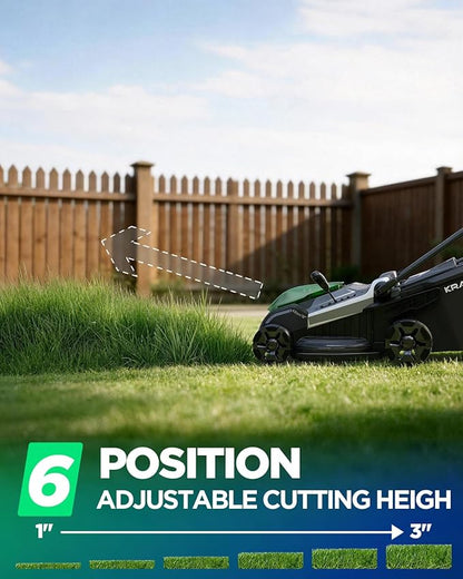 18" Electric Lawn Mower, 40V Cordless Lawn Mower with 2x5.0Ah Batteries, Brushless Motor, 2-in-1 Mulching & Bagging, 6-Position Height Adjustment, for Small to Medium Yards
