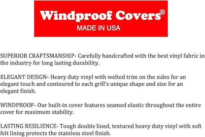 Windproof Covers 27 inch Heavy Duty Premium Vinyl Cover to fit Solaire Built-in Grill