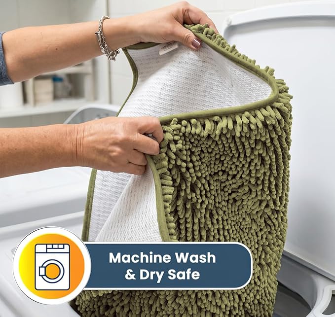Muddy Mat® | Super Water Absorbent Door Mat Indoor, Microfiber Quick Dry Chenille Entryway Rug, Slip Resistant Front Door Mat, Indoor Mats for Entryway, Machine Washable Pet Rug, Sage 3ft x 4ft