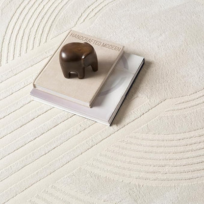 Revival Rugs Maru 5'x5' Machine Washable Area Rug for Dining Room Living Room Entryway Foyer- 100% Recycled Oeko-TEX Certified, Medium Pile, Beige