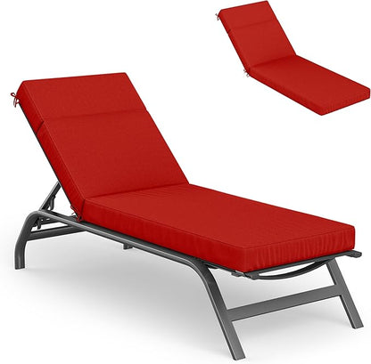 Chaise Lounge Cushions Outdoor, 80" L X 26" W X 4" D Lounge Chair Cushions for Outdoor Furniture, High-Density Foam Outdoor Chaise Cushion-Waterproof Fade-Resistant ThickPatio lounge chair cushion