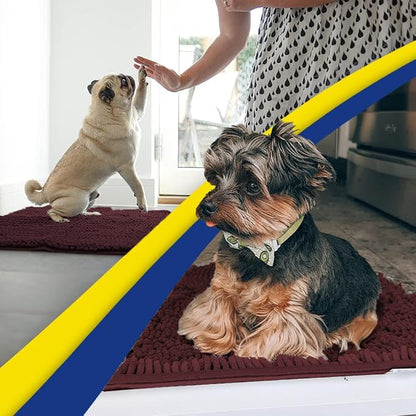 Muddy Mat® | Super Water Absorbent Door Mat Indoor, Microfiber Quick Dry Chenille Entryway Rug, Slip Resistant Front Door Mat, Indoor Mats for Entryway, Machine Washable Pet Rug, Rust 20" x 30"