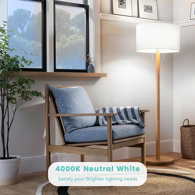 Brightever Edison Bulbs 60W Equivalent, 4000K Natural White Dimmable LED Light Bulb, 7W, 850LM Vintage E26 Light Bulb, 90+CRI, ST58 Clear Glass Antique Decor LED Filament Bulbs for Bedroom, 10 Pack