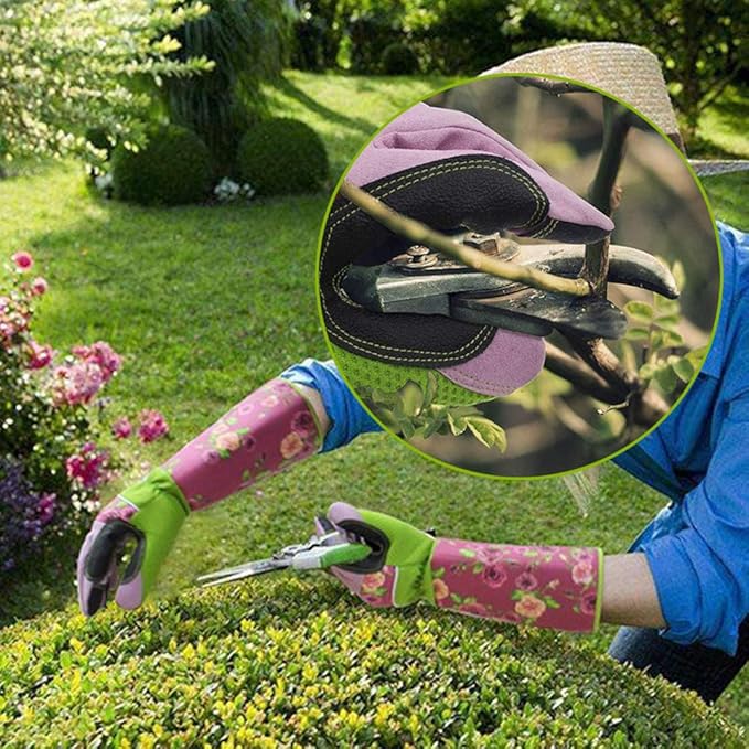 Ruibo Rose Pruning Gardening Gloves Thorn Proof/Puncture Resistant Long Garden Gloves Protect Hands and Arms for Women
