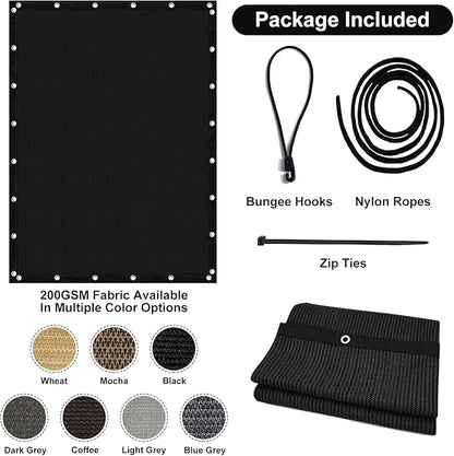 Artpuch 90% Sun Shade Cloth, 12 x 12 FT Pergola Shade Cover Canopy with Grommets, Sun Screen Fabric Tarp for Patio, Outdoor, Garden, Backyard, Black