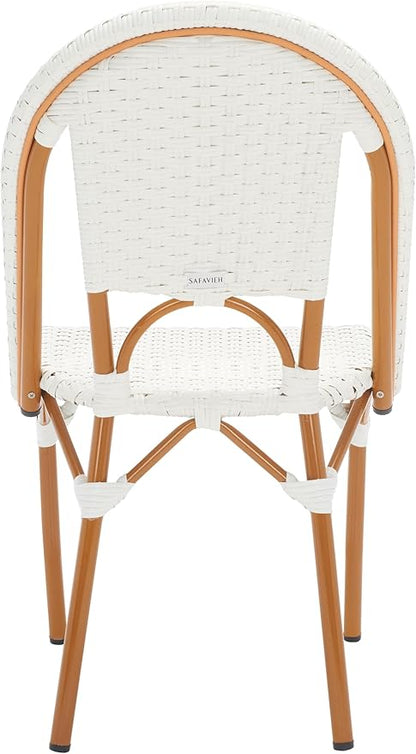 SAFAVIEH Outdoor Collection California Bistro White Side Chair Set of 2 (Fully Assembled)