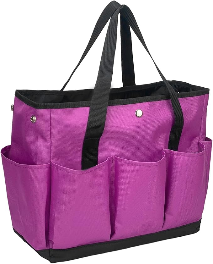 Tool Bag Garden Tote Large Organizer Bag Carrier Gardening Storage Tote with Interior Exterior Side Pockets Handles Strap for Garden Plant Tool Set Store Content Bag