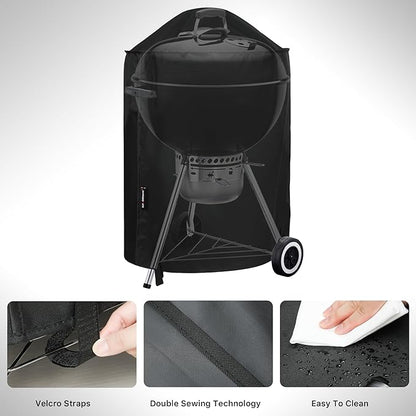 Suphomeware 18 Inch Grill Cover for Weber Kettle Charcoal, Waterproof and Heavy Duty BBQ Covers with Fade Resistant