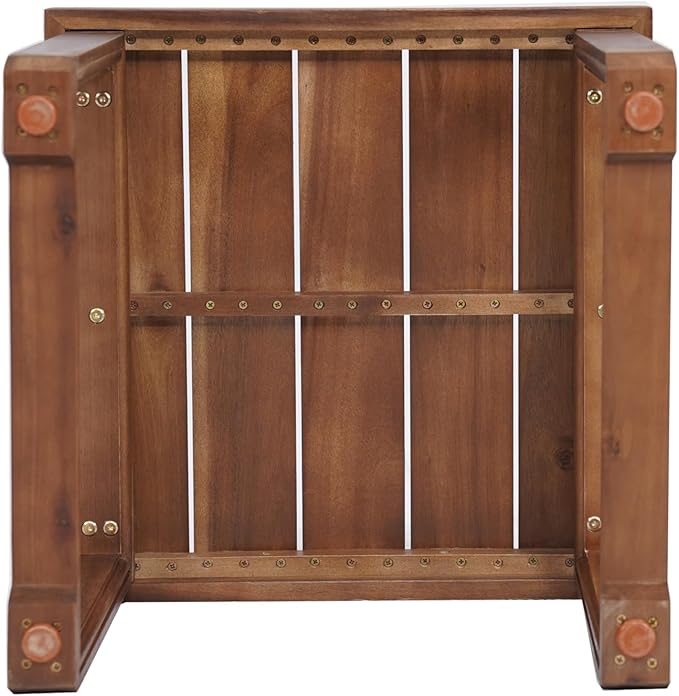 Christopher Knight Home Nicholas Outdoor Small Coffee Table, Slat Panel Square Side Table, Acacia Wood Side Desk for Backyard Balcony Garden, Weather Resistant Patio End Table, Mocha