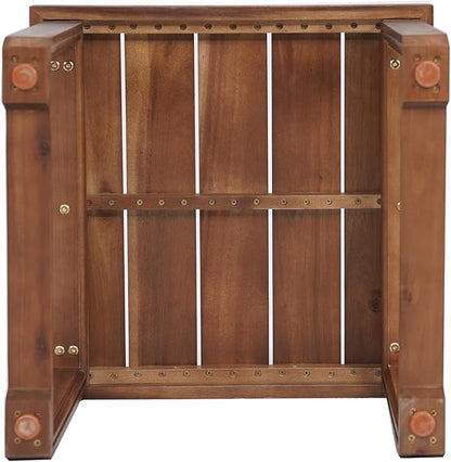 Christopher Knight Home Nicholas Outdoor Small Coffee Table, Slat Panel Square Side Table, Acacia Wood Side Desk for Backyard Balcony Garden, Weather Resistant Patio End Table, Mocha