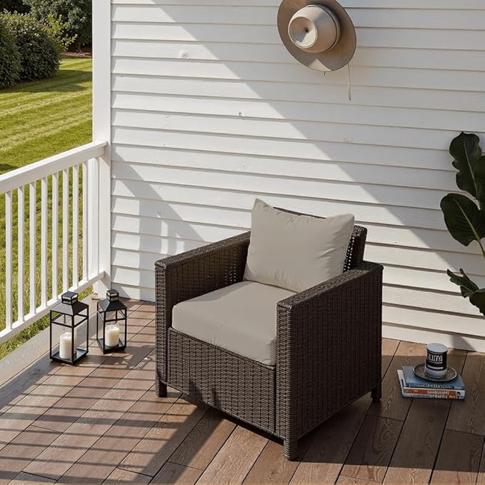 PatioGlow Outdoor Seat Cushion Set 22 x 24 x 4 Inch, Waterproof & Fade Resistant Patio Furniture Cushions with Removable Cover, Thick Deep Seating Pads for Outside Chair Sofa Couch