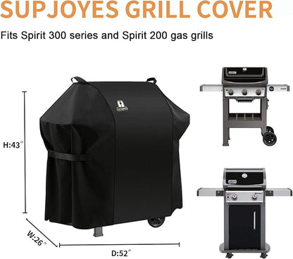 7106 Grill Cover for Weber Spirit 200 and 300 Series, 52 Inch BBQ Grill Covers, Heavy Duty Waterproof Barbecue Accessories