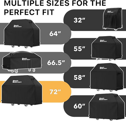 Simple Houseware 72 in. Heavy-Duty BBQ Gas Grill Cover, 600D Polyester Waterproof, Weather-Resistant