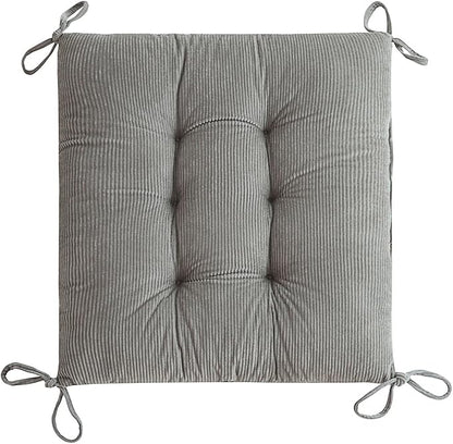 Outdoor Patio Cushion, Rocking Chair Cushion, Tufted Pads, Set of Upper and Lower with Ties Pack of 2 (2 Sets) - Back 20"×17", Seat 17"×17" (Grey)