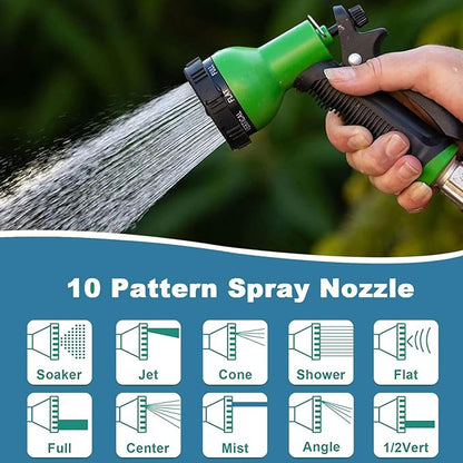100 ft Expandable Garden Hose, New Flexible Expanding Hose with 10-Function Spray Nozzle, 3/4" Brass Fittings Leakproof Design, Retractable Latex Core, All New 2026 Expandable Water Hose