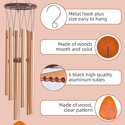 Gifts for Mom, 35'' Moms Wind Chimes, Thanksgiving Mother's Day for Mom, Mother Birthday Gift from Daughter Son, Love Reminder Gifts