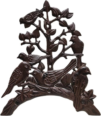 Garden Hose Holder Cast Iron Heavy Duty Water Hose Hanger, Outside Wall Mount, Solid Metal Decorative Rack/Organizer/Stand, Easy to Install, Hold Up to 50/75/100 ft (Hose holder - Hummingbird)