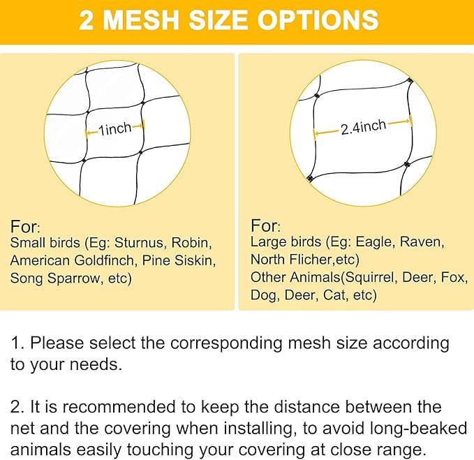 BSTPCOO Bird Netting 25'x100' with 2.4" Square Mesh Chicken Coop Nettings, Poultry Netting Heavy Duty Nylon Nettings, Hawk Net for Chicken Run, Deer Fence Garden Fruit Tree Net