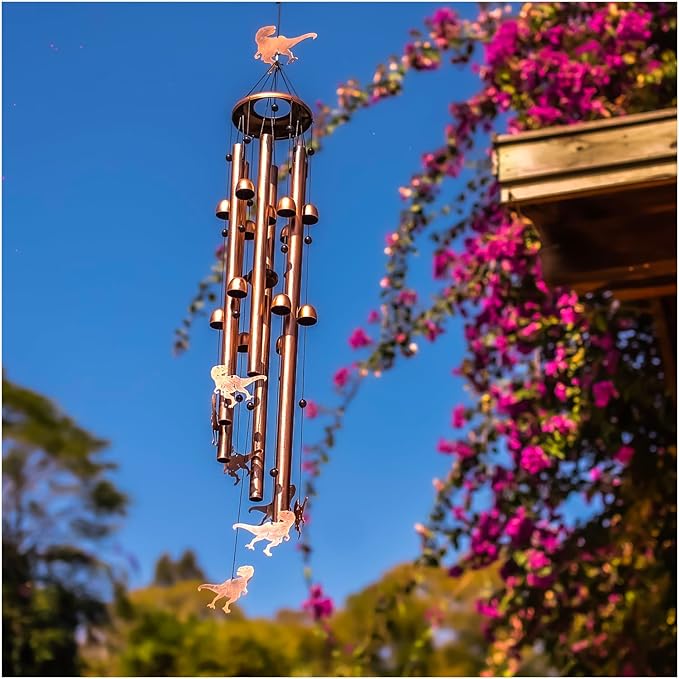 Extra Large 55 Inch Dinosaur Wind Chimes for Outside,Dinosaur Gifts for Adults Men Women/Memorial Gifts/Birthday Gift Metal windchimes Outdoors/Indoors,Garden Decor,Patio,Home,Porch,Yard Decoration
