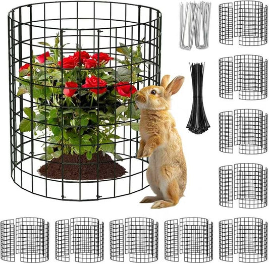 10 Packs Round Plant Protector from Animals,Metal Wire Mesh Garden Plant Cages for Outdoor Gardening Supplies, Garden Protection Rabbits Chickens Ducks for Vegetables, Flowers, Shrubs (12'' x 12'')