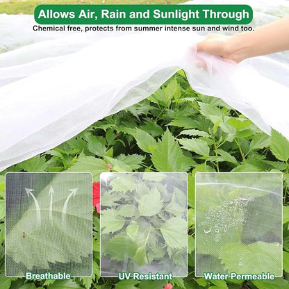 Thicker Garden Mesh Netting, 2 Pack 10x33Ft Ultra Fine Garden Netting Mesh Barrier Protection Netting for Vegetable Plants Fruits Flowers Crops Row Cover Raised Bed Fabric Screen Protection Net Cover