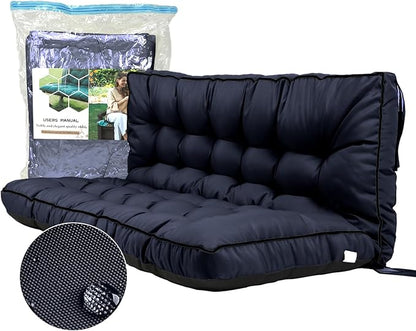 Replacement Cushions for Swing, Swing Cushions 3 Seater Replacement, Waterproof Thicken Washable Pad Cushion for Outdoor Indoor Furniture Swing Patio (Navy, 40x55 inch)