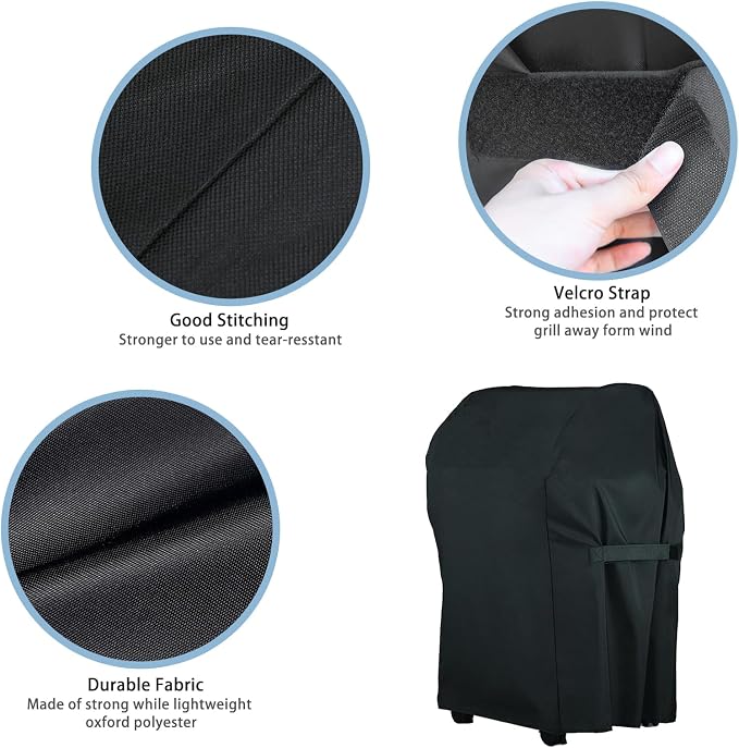 Performance Grill Cover for Char-Broil Performance 2 Burner Gas Grill (Side Shelfs Folded), Outdoor Heavy Duty Waterproof Barbecue Gas Cover for Charbroil and Smokers